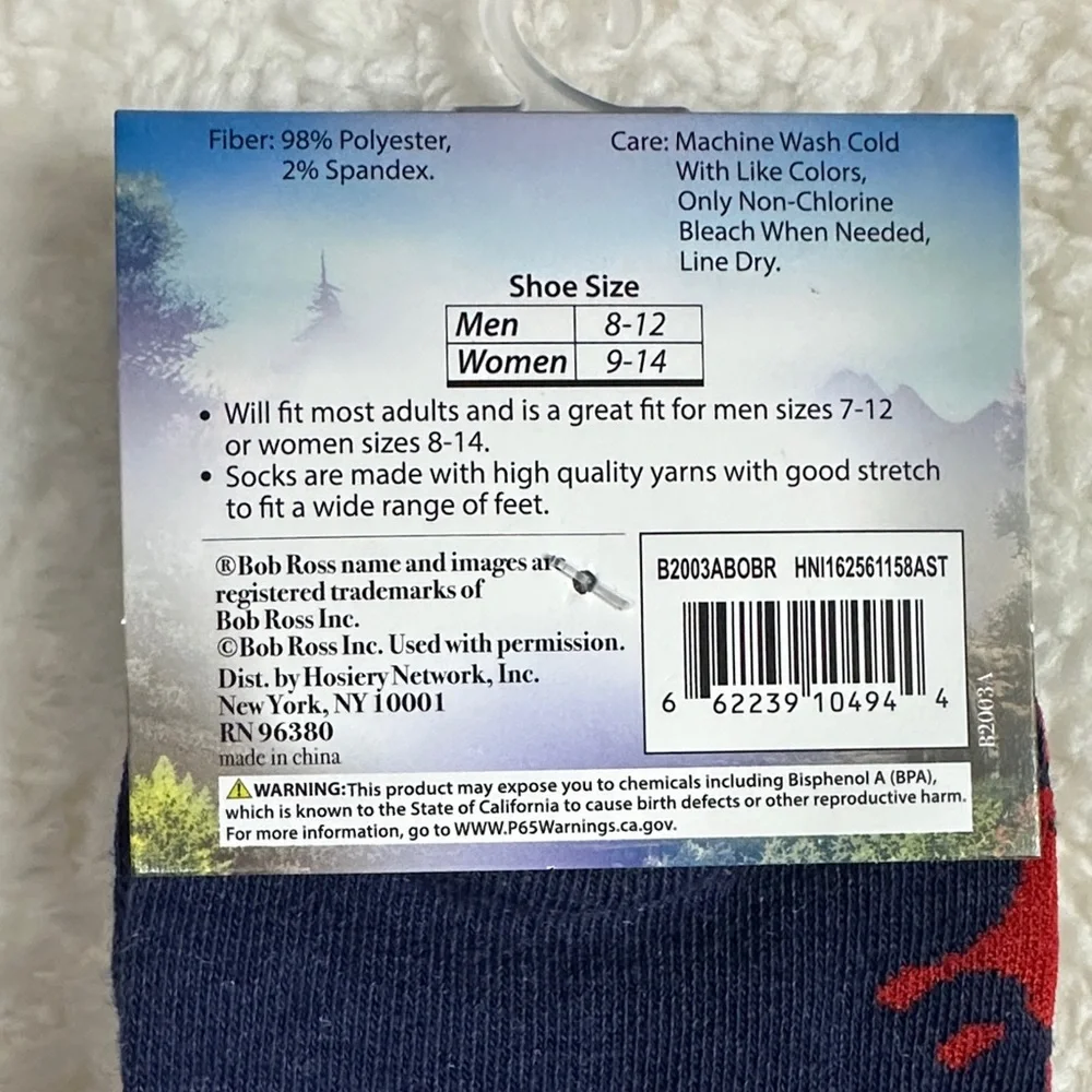 Bob‎ Ross “Joy of Painting” Clare’s Socks NWT